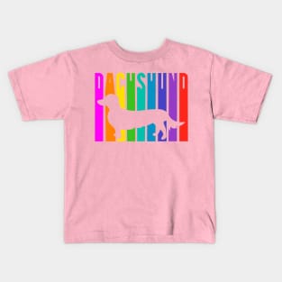 Dachshund Multicolored Panels Kids T-Shirt